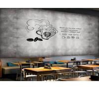 XDOUBAO Wallpaper Nostalgic Cement Wall Hand-Painted English Letters Coffee Theme Drink Afternoon Tea Western Restaurant Background Wall Wallpaper Coffee Shop Mural,3D,430x300cm