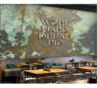 XDOUBAO Wallpaper Nostalgic Retro Rust English Letters Inspirational Theme Bar Dessert Shop Afternoon Tea Western Restaurant Background Wall Wallpaper Coffee Shop Mural,3D,430x300cm