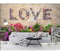 XDOUBAO Wallpaper Retro Brick Wall Three-Dimensional Love Machinery Bar Afternoon Tea Coffee Shop Background Mural Western Restaurant Wallpaper,3D,400x280cm