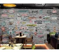 XDOUBAO Wallpaper Retro Nostalgic Music Bar Brick Wall Theme Nightclub Afternoon Tea Coffee Shop Background Mural Western Restaurant Wallpaper,3D,430x300cm