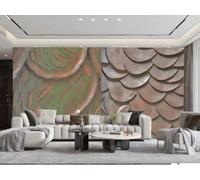 XDOUBAO Wallpaper Simple Dark Green Abstract Oil Painting Pattern Wood Carving Texture TV Sofa Background Wall Wallpaper Living Room Bedroom Dining Room Mural,3D,430x300cm