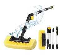 XDOVET 62“ Car Wash Brush with Long Foldable Handle, Assemble Car Cleaning Kit, On/Off Switch for Water-Through for Trucks, SUV, RV, Floors and More