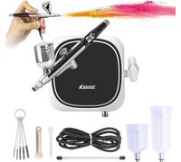 XDOVET Airbrush Set 30PSI Airbrush Kit with Compressor, Mini Airbrush Compression Kit for Makeup, Cake Decoration, Nail Art, Painting, Tattoo, DIY Modelling Painting