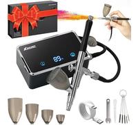 XDOVET Improved 32PSI Airbrush Set, Rechargeable Multifunctional Dual Action Airbrush Set with Compressor Portable Air Brush Set for Make-Up, Colouring