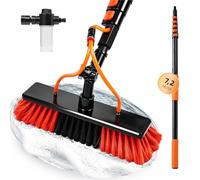 XDOVET Telescopic Washing Brush 7.2 m Washing Brush with Telescopic Handle 1 Piece | Telescopic rod window cleaning with soap dispenser, PV system cleaning, extendable patio roof cleaning for window cleaning