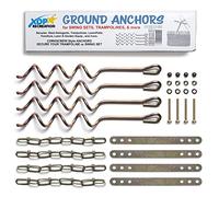 XDP RECREATION 70113 Swing Set, Trampoline, & Patio Furniture Metal Ground Anchor Kit Hardware,Bronze