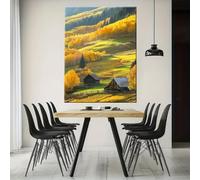 XDPBLM Autumn Mountain Landscape Wall Art - Canvas Print, Vibrant Fall Colors, Art Style for Living Room, Bedroom, Office Decor 28x40inch/70x100cm ready to hang