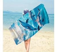 XDPBLM Dolphin Paradise Bath Towel - With a Vibrant Underwater Dolphin Scene, Bring the Ocean into the Bathroom for Swimming(60x120cm/24 x47)