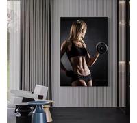 XDPBLM Empowering Fitness Woman Canvas Painting Bodybuilding Art Poster for Gym Living Room and Home Decor Wall Art Prints 12x18inch Unframed