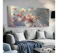 XDPBLM Large Canvas Art Modern Cherry Blossoms and Magnolias Wall Decor, Elegant Floral Design for Living Room Room Decor 18x35inch Unframed