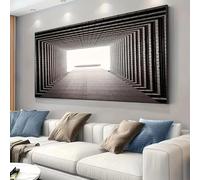 XDPBLM Modern Canvas Wall Art - Striking Optical Illusion Tunnel Design, Large Wall Decor for Living Room & Bedroom Decor 26x52inch Unframed