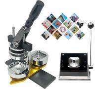 XDRGOOIUY Square Badge Maker Machine, DIY Photo Fridge Magnet Press Kit, (2x2 Inch), Custom Magnet Maker, with Paper Cutter &100pcs Materials