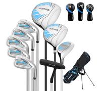 XDriveMax 10 Pieces Complete Ladies Golf Clubs Set Right Hand for Women Includes Cart Bag with Rain Hood, 1#Driver 3#Wood #5 Hybrid,with 3 Head Covers, 6# 7# 8# 9# PW# Irons and Putter