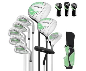XDriveMax 10 Pieces Complete Ladies Golf Clubs Set Right Hand for Women Includes Cart Bag with Rain Hood, 1#Driver 3#Wood #5 Hybrid,with 3 Head Covers, 6# 7# 8# 9# PW# Irons and Putter