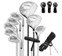 XDriveMax 10 Pieces Golf Clubs Full Set Mens Right Hand,Golf Set Includes Stand Bag with Rain Hood, 1#Driver 3#Wood #5 Hybrid,with 3 Head Covers, 6# 7# 8# 9# PW# Irons and Putter