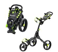 XDriveMax GC408 Folding Golf Trolley, 3 Wheel Golf Trolleys Lightweight Golf Bag Pull Cart,Golf Cart for Golf Clubs and Golf Bag with Cup Holder Scorecard Holder/Storage Compartment(Green)