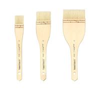 XDT#5249 Hake Artist Paint Brush 3 Piece Set Medium Soft Premium Goat #1.06in #1.77in #2.76in, Acrylic Oil Watercolor