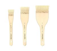 XDT#5249 Hake Artist Paint Brush 3 Piece Set Medium Soft Premium Goat #1.18in #2in #2.95in, Acrylic Oil Watercolor
