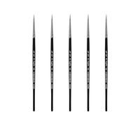 XDT#725 Micro Detail Artist Pin Point Painting Brush Set of 5 Piece #0000 Brushes Set, Acrylic Watercolor Oil, Fine Detailing Painting, Art, Scale Models, Easy Grip Handles