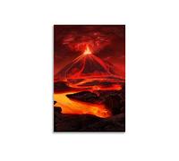 XDTIOPIMY Canvas Poster Landscape Poster Volcano Eruption Lava Eruption Art Poster Wall Decor for Living Room Bedroom Wall Art Unframed Size 12x18 Inchs