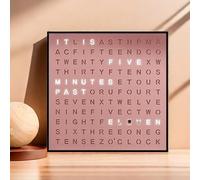 XDTKJDZ Desk Electronic Clock, Led Light-Up Word Clock, 3D LED Clock, Luminous Text Display Time, Time Reading, Timing, 5-minute Incremental Adjustment Button, for Living Room,Bedroom,Home,Office