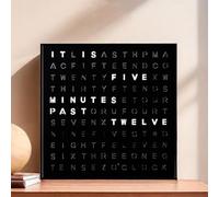 XDTKJDZ Desk Electronic Clock, Led Light-Up Word Clock, 3D LED Clock, Luminous Text Display Time, Time Reading, Timing, 5-minute Incremental Adjustment Button, for Living Room,Bedroom,Home,Office
