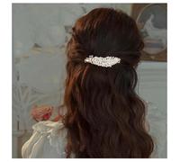 Xduargs Boho Crystal Feather Hair Clip Gold Duck Beak Clip Hairpin Vintage Glitter Feather Cuff Barrette Elegant Wedding Pin Side Clip Decorative Hair Accessories for Women Headpiece