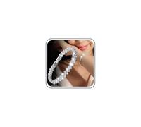 Xduargs - Boho crystal heart bracelet with sparkling crystal heart shape, cubic zirconia, heart link chain, tennis and slave chain, classic style, heart chain, Large, Zinc, No Gemstone