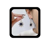 Xduargs Boho CZ Sunflower Hoop Earrings Gold Daisy Flower Drop Earring Vintage Crystal Flower Dangle Earrings Floral Blossom Hoops Earring Jewelry for Women