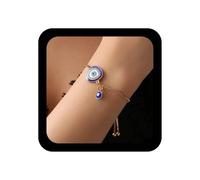 Xduargs Boho Evil Eye Hand Bracelet Light Blue Eyes Slave Chain Bracelet Vintage Demon Eye Bracelets Adjustable Hand Harness Link Bracelets Jewellery for Women, Zinc