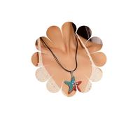 Xduargs Boho Exaggerate Star Pendant Necklace Red Sea Star Leather Necklace Vintage Large Starfish Choker Necklace Punk Big Starfish Rope Necklace Jewelry for Women, Zinc, No Gemstone
