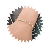 Xduargs Boho Heart Slave Chain Hand Bracelet Vintage Crystal Hand Bracelet Gold Love Heart Hand Harness Chain Bracelet Adjustable Slave Chain Bracelet Jewelry for Women and Girls, Large, Zinc, no