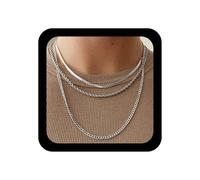 Xduargs Boho Rope Chain Necklace Multilayer Rope Twisted Choker Snake Chain Necklace Vintage Twisted Link Collar for Women(Gold), Zinc, No Gemstone