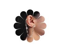Xduargs Boho Star Ear Cuff Earrings Gold Star Hoop Chain Earrings Vintage Hollow Star Cartilage Chain Clip Earrings CZ Chain Crawler Climber Earrings Jewelry for Women