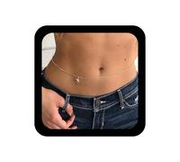 Xduargs Boho Starfish Waist Chain Gold Seashell Starfish Waist Belt Vintage Sea Star Bikini Belly Chain Adjustable Summer Beach Body Chains Accessories Jewelry for Women