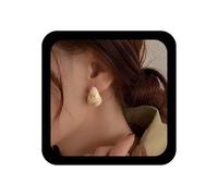 Xduargs Boho Teardrop Stud Earrings White Chunky Teardrop Earring Vintage Resin Waterdrop Earrings Personalized Enamel Water Drop Earring Jewelry for Women, Zinc, No Gemstone