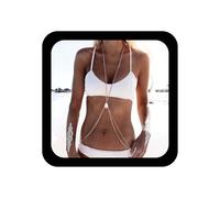 Xduargs Boho Turquoise Drop Body Chain Blue Turquoise Bar Waist Vintage Crossover Bikini Adjustable Chain Summer Beach Body Chains Accessories Jewelry For Women, Grande, Zinc Alloy, No Gemstone