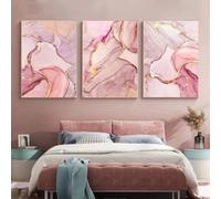 XDVAID Modern Pink Purple Gold Marble Posters Canvas Painting Abstract Nordic Posters and Prints Wall Art Pictures Living Room Decor-50x70cmx3 pcs No frame
