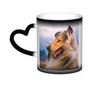 XDVPALNE Beautiful Rough Collie, Ceramics Mug Heat Sensitive Color Changing Mug in The Sky Coffee Mugs Ceramic Cup 330 ml