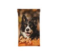 XDVPALNE Border Collie Bokeh Autumn Black Border Collie, Eyeglasses Bag Anti-Scratch Spectacles Sleeve Portable Eyewear Case Squeeze Top Pu Leather Sunglasses Case
