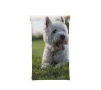 XDVPALNE Westie Lawn West Highland White Terrier Dogs, Eyeglasses Bag Anti-Scratch Spectacles Sleeve Portable Eyewear Case Squeeze Top Pu Leather Sunglasses Case