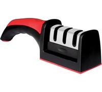 XE Kitchen Knife Sharpener - 3 Stage Manual Knife Sharpeners for Sharpening Home and Restaurant Knives - Ceramic Stone, Tungsten Carbide Plates Tool