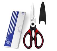 XE Kitchen Shears Heavy Duty - Stainless Steel Meat Scissors with Cover for Chicken, Fish, Vegetables, Herbs and Bottle Opener Multipurpose Cooking Scissors