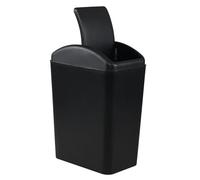 Xeabia 20 L Swing Lid Trash Can, Plastic Trash Bin with Swing Top, Black