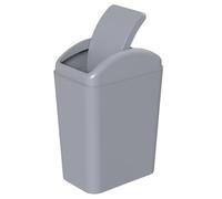 Xeabia 20 L Swing Top Trash Bin Plastic Trash Can with Swing Lid Full Grey