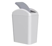Xeabia 20 L Swing Top Trash Bin, Plastic Trash Can with Swing Lid, Grey