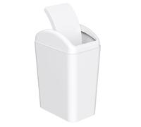 Xeabia 20 L Swing Top Trash Bin, Plastic Trash Can with Swing Lid, White