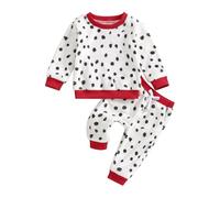 Xeadoffubio Baby Dalmatians Autumn Hooded Jumpsuit Long Sleeve Cartoon Dog Print Footed Zipper Romper Baby Hooded Rompers Newborn Girls Boys (Red, 0-6 Months)