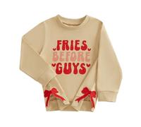 Xeadoffubio Baby Girls Boys Valentines Day Outfit Love Letter Print Crewneck Pullover Xoxo Sweatshirt Toddler Baby Unisex Valentine's Day Sweatshirt Tops (Khaki, 4-5 Years)