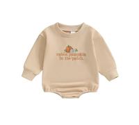 Xeadoffubio Newborn Baby Girl Boy Halloween Outfits Long Sleeve Pumpkin Romper Embroidered Sweatshirt Oversized Sweatershirt Baby Unisex Halloween Jumpsuits (Yellow, 0-3 Months)